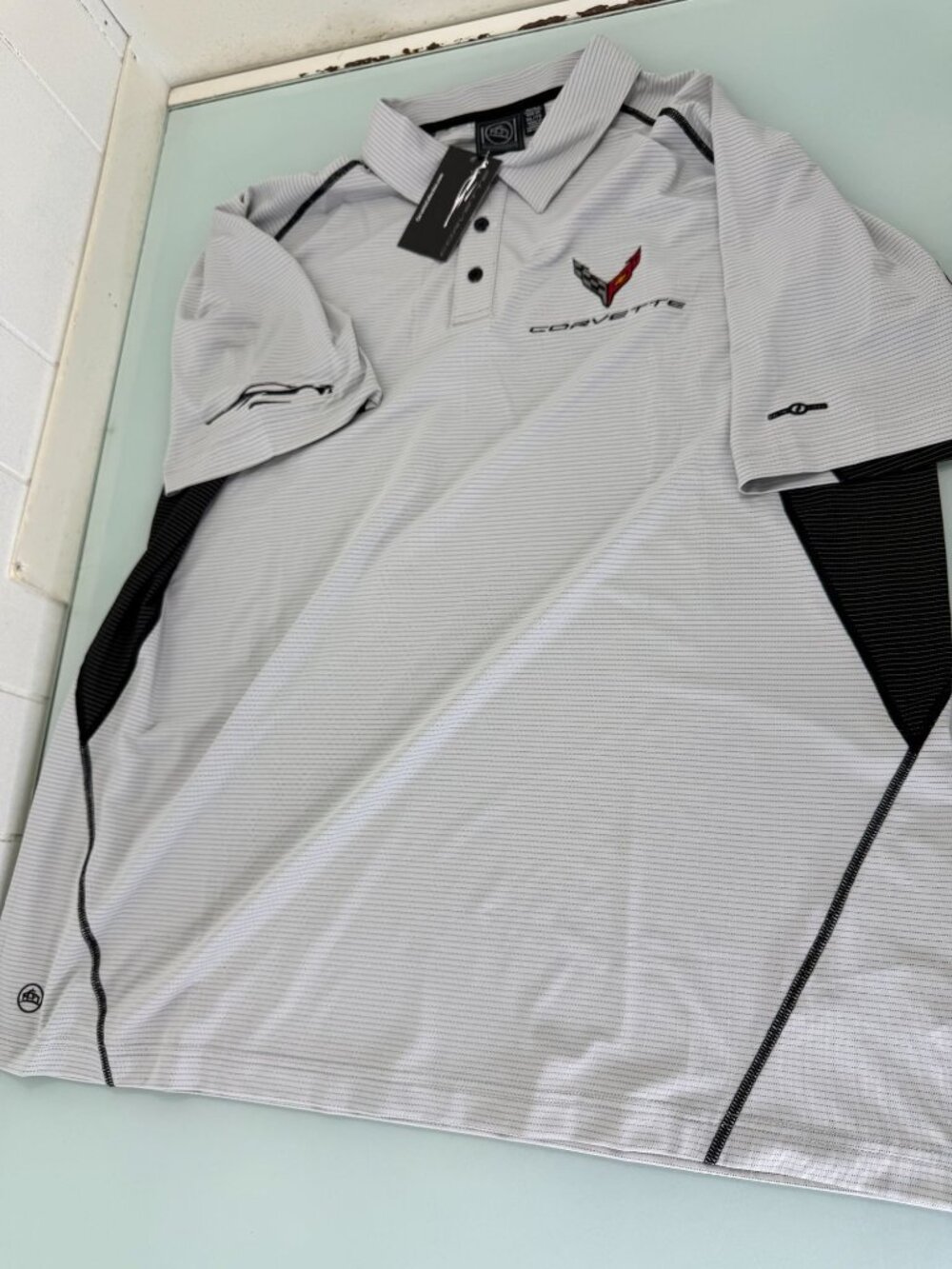 Corvette Stormtech H2X Dry Mens Golf Polo Shirt XL Gray Performance Stretch